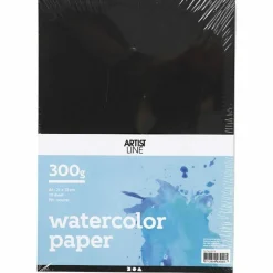 Akvarelpapir A4 / 230 gr. - Sort, 10 ark