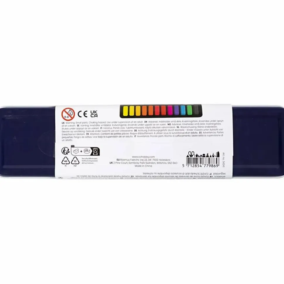 Akvarelsæt - Pastel, 12 farver