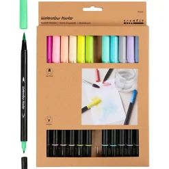 Akvareltusser - Pastel, 12 stk