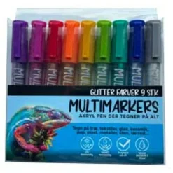Allround tusser - Glitter, 9 stk