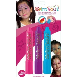 Ansigtsfarve - 3 farvestifter - Prinsesse
