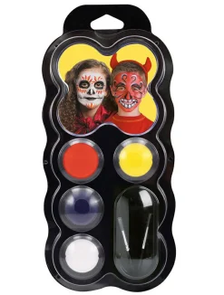 Ansigtsfarve - Palette m.  4 farver - Halloween