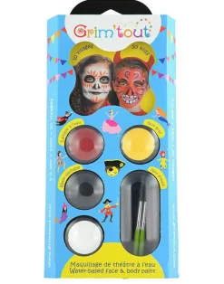 Ansigtsfarve - Palette m.  4 farver - Halloween