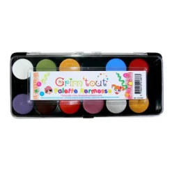 Ansigtsfarve - Palette m. 12 farver