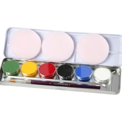 Ansigtsfarve - Palette m. 6 farver, Basis