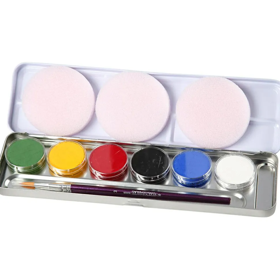 Ansigtsfarve - Palette m. 6 farver, Basis