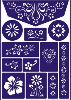 Ansigtsfarve - Skabelon til blomster