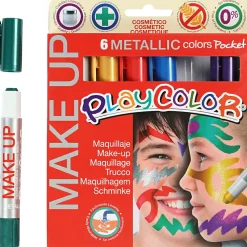 Ansigtsfarve - Tegnestifter Metallic, 6 stk