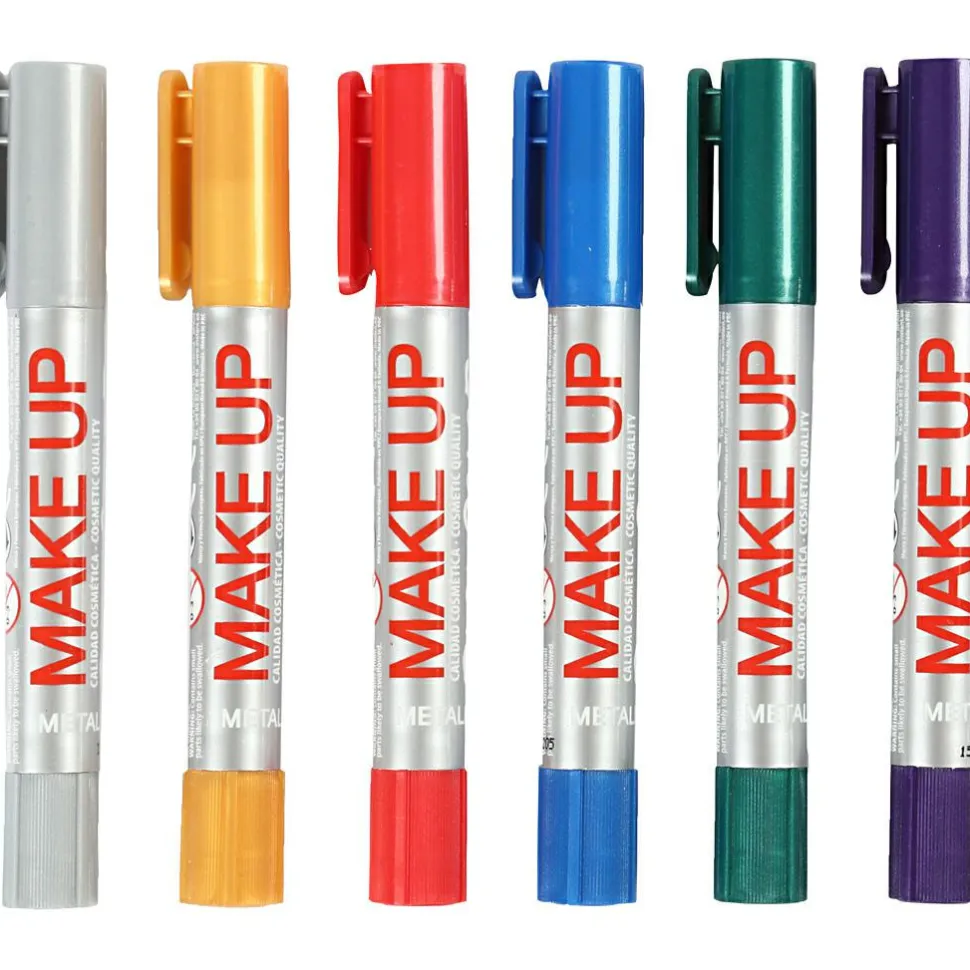 Ansigtsfarve - Tegnestifter Metallic, 6 stk