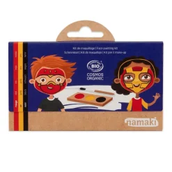 Ansigtsmaling m. 3 farver - Ninja & superhelt