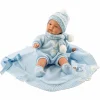 Babydukke - Lyseblåt tøj, 38 cm