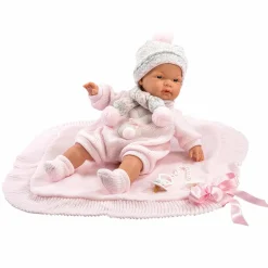 Babydukke - Lyserødt tøj, 38 cm
