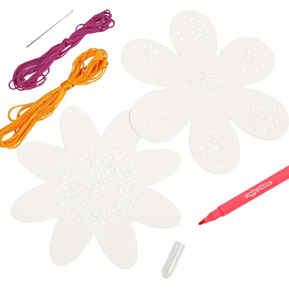 Broderisæt karton - Blomster