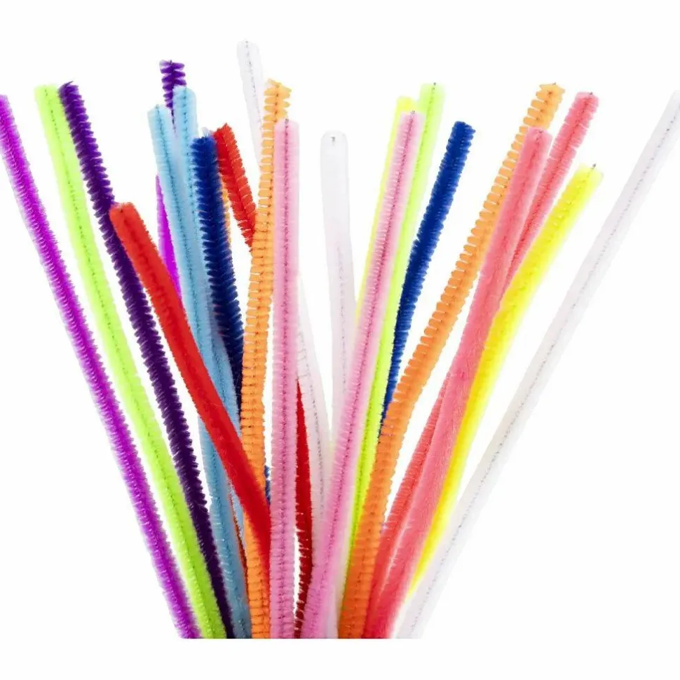 Chenille Ø6 mm. - Colorful, 25 stk