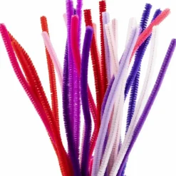 Chenille Ø6 mm. - Lilla/pink, 25 stk