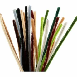 Chenille Ø6 mm. - Natur, 25 stk
