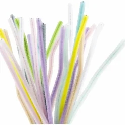 Chenille Ø6 mm. - Pastel, 25 stk