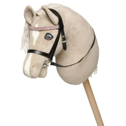 Cheval Roi tilbehør - Trense, sort/pink rhinsten