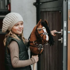 Cheval Roi tilbehør - Trense, sort/pink rhinsten