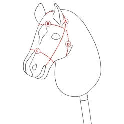 Cheval Roi tilbehør - Trense, sort/pink rhinsten