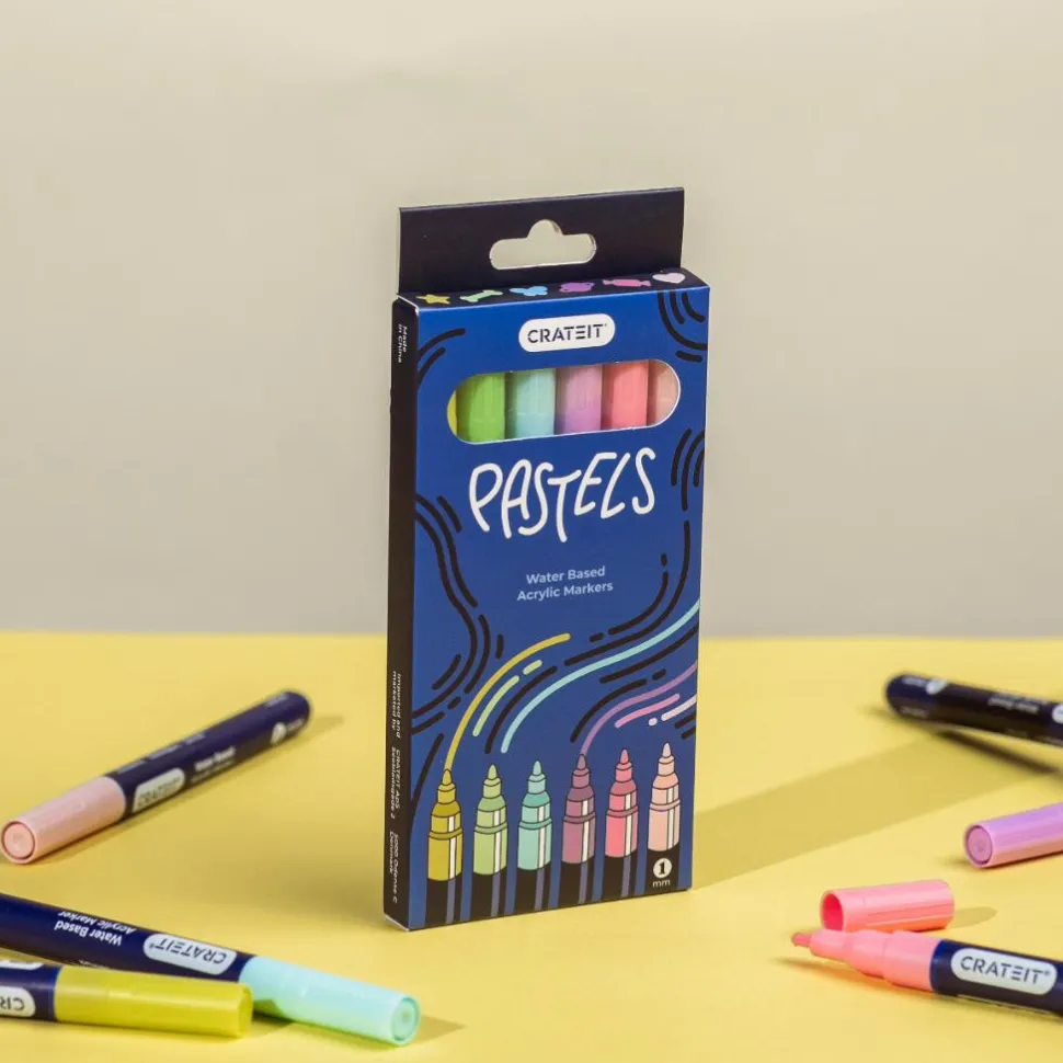 Crateit tusser - Pastel 1 mm., 6 stk