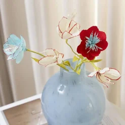 Crepepapir mini - Blomster med farvemagi, 5 stk