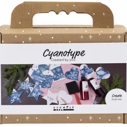 Cyanotypi (lystryk) - Lav julegave-mærker, 36 stk