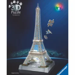 3D puslespil LED m. 216 brk. - Eiffeltårnet