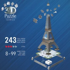 3D puslespil LED m. 216 brk. - Eiffeltårnet