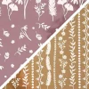 Dekorationsfolie m. blomster - Guld + lilla