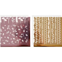 Dekorationsfolie m. blomster - Guld + lilla