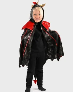Dragekappe - Sort/Rød, str. 3-8 år
