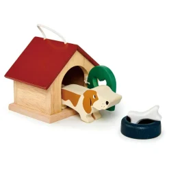 Dukkehus tilbehør - Hundehus m. hund