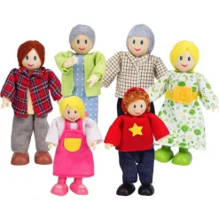 Dukkehusfigurer - Familie, inkl. bedsteforældre