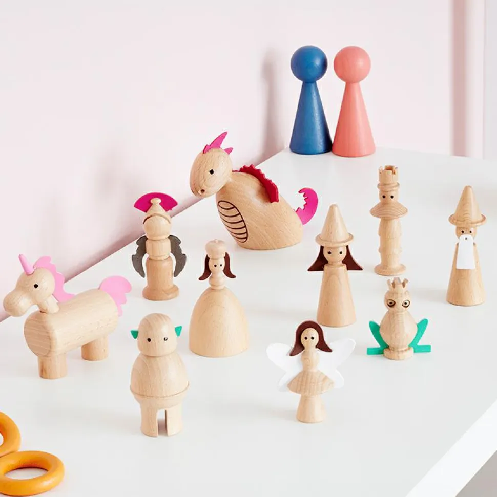 Eventyrkarakterer - Træfigurer, 10 stk