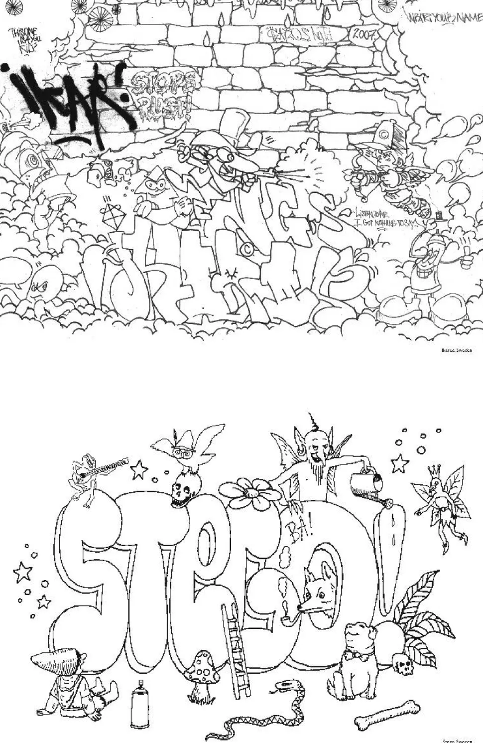 Farvelægningsbog - Graffiti