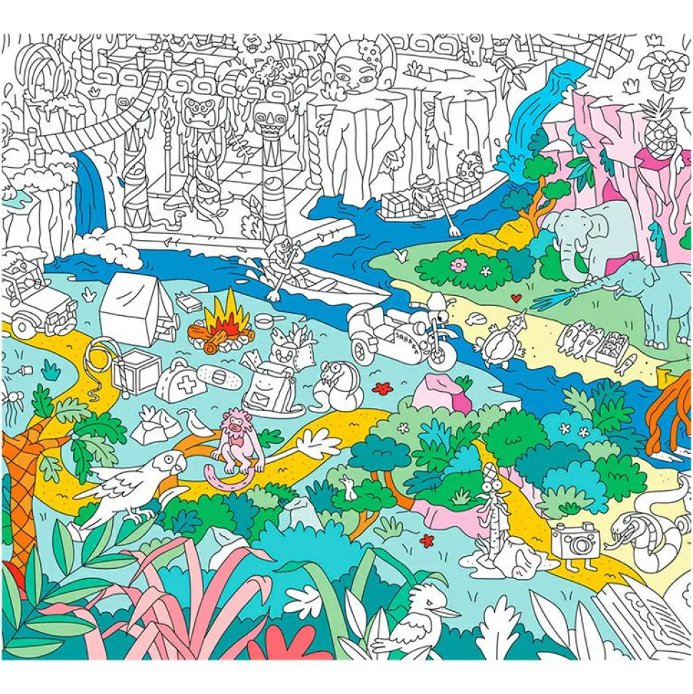 Farvelægningsplakat - Jungleliv