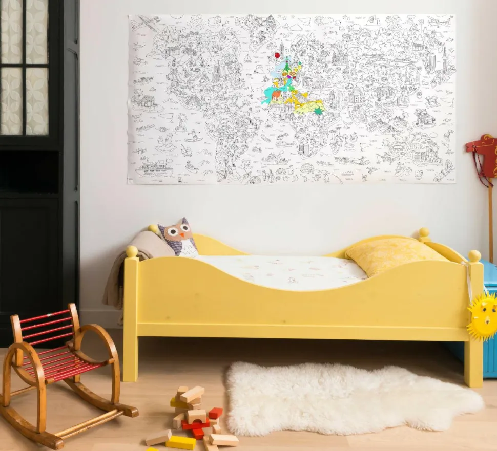 Farvelægningsplakat XXL - Verdenskort