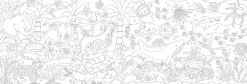 Farvelægningsrulle 30 cm x 3,2 m. (Jungle + Hav)