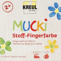 Finger- og tekstilmaling 150 ml - Basis, 4 stk