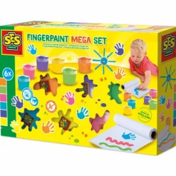 Fingermaling - 6 x 110 ml - Inkl. papirrulle