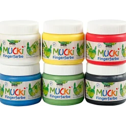 Fingermaling 150 ml. - Basisfarver, 6 stk