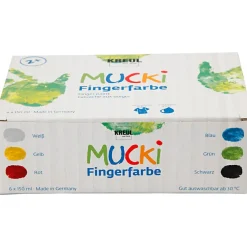 Fingermaling 150 ml. - Basisfarver, 6 stk