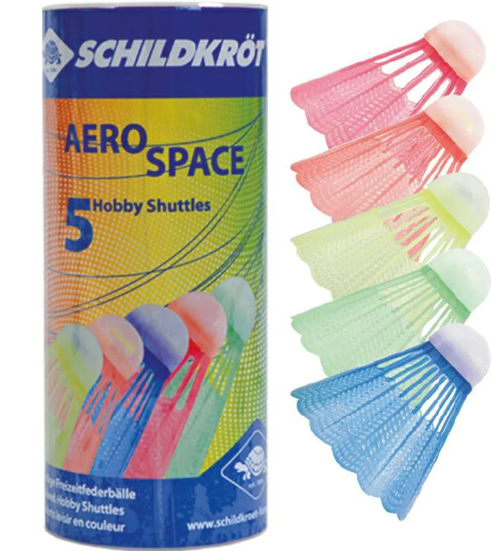 Fjerbolde af plastik, 5 stk