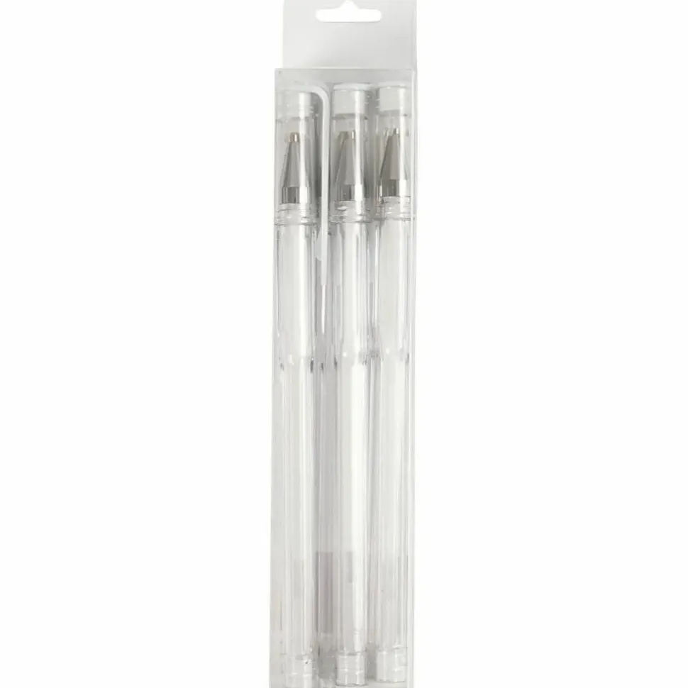 Gel kuglepen - Hvid, 6 stk