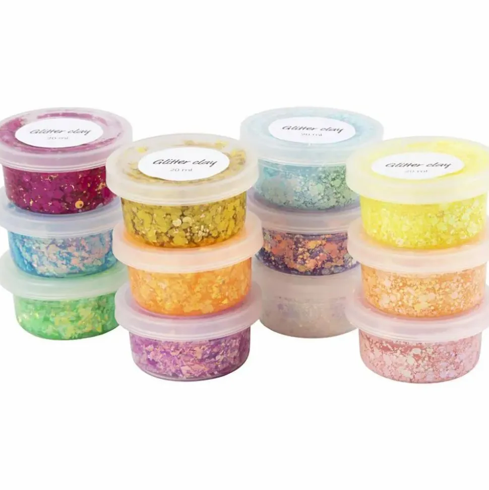 Glitter Clay 72 x 20 ml - Mix