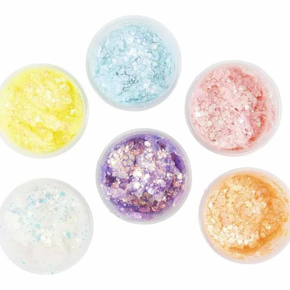 Glitter Clay 6 x 20 ml - Pastelfarver