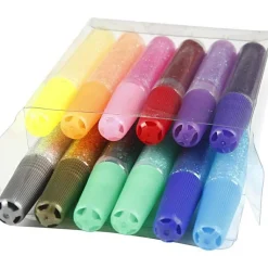 Glitterlim 10 ml. - Basisfarver, 12 stk