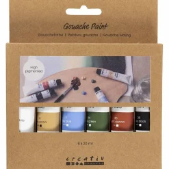 Gouache maling 20 ml. - Natur, 6 stk