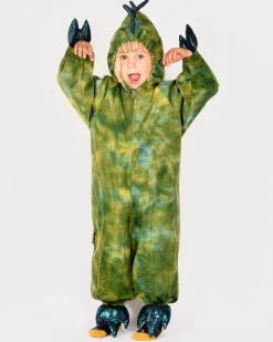 Grøn dinosaur, str. 3-4 år